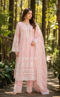 Pink Cotton Embroidery Kurta Set with Dupatta for Women