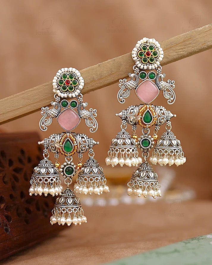 Noor-e-Gul Heritage Jhumka Earrings