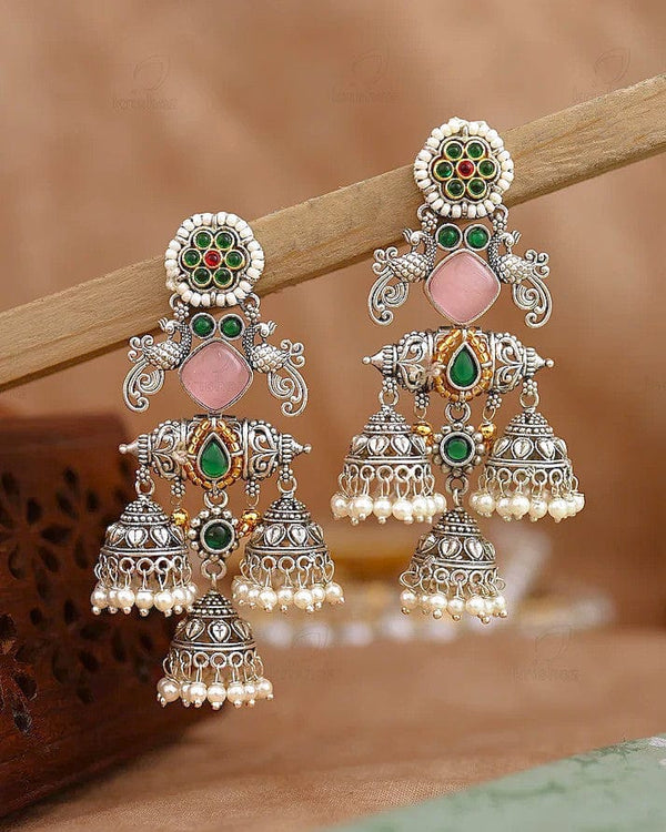 Noor-e-Gul Heritage Jhumka Earrings