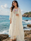 Off White Kurta Set with Dupatta for Women | Mul Cotton Light weight with inner